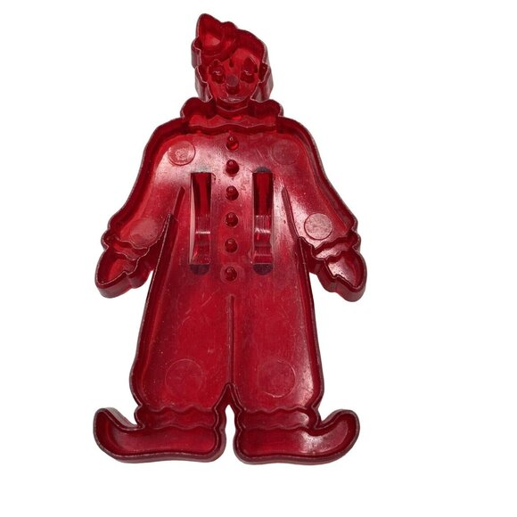 Clown Educational Products Company Red Plastic Cookie Imprint Cutter 4" Vintage - Picture 1 of 7